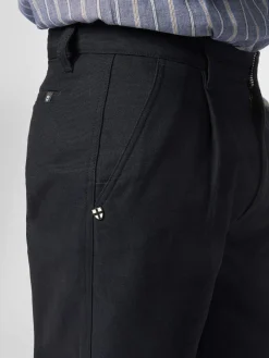 Blue de Gênes Herrenchino mit Bundfalte Dunkelblau Online