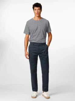 Knowledge Cotton Apparel Herren-Chinohose Twill Dunkelblau Clearance