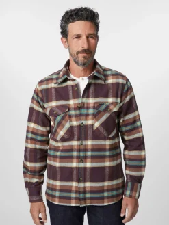 Pike Brothers Herren-Flanellhemd 1943 kariert Braun Discount