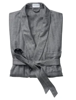 Novila Herrenhausmantel Flanell Anthrazit New