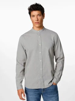 Armedangels Herrenhemd Stehkragen Hellgrau Online