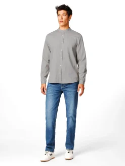 Armedangels Herrenhemd Stehkragen Hellgrau Online