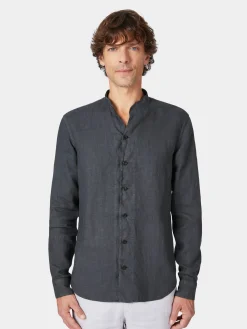 Hannes Roether Herrenhemd Stehkragen Anthrazit Online