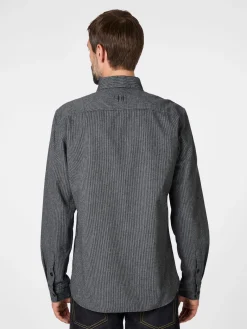 Hannes Roether Herrenhemd Strukturstreifen Anthrazit Online