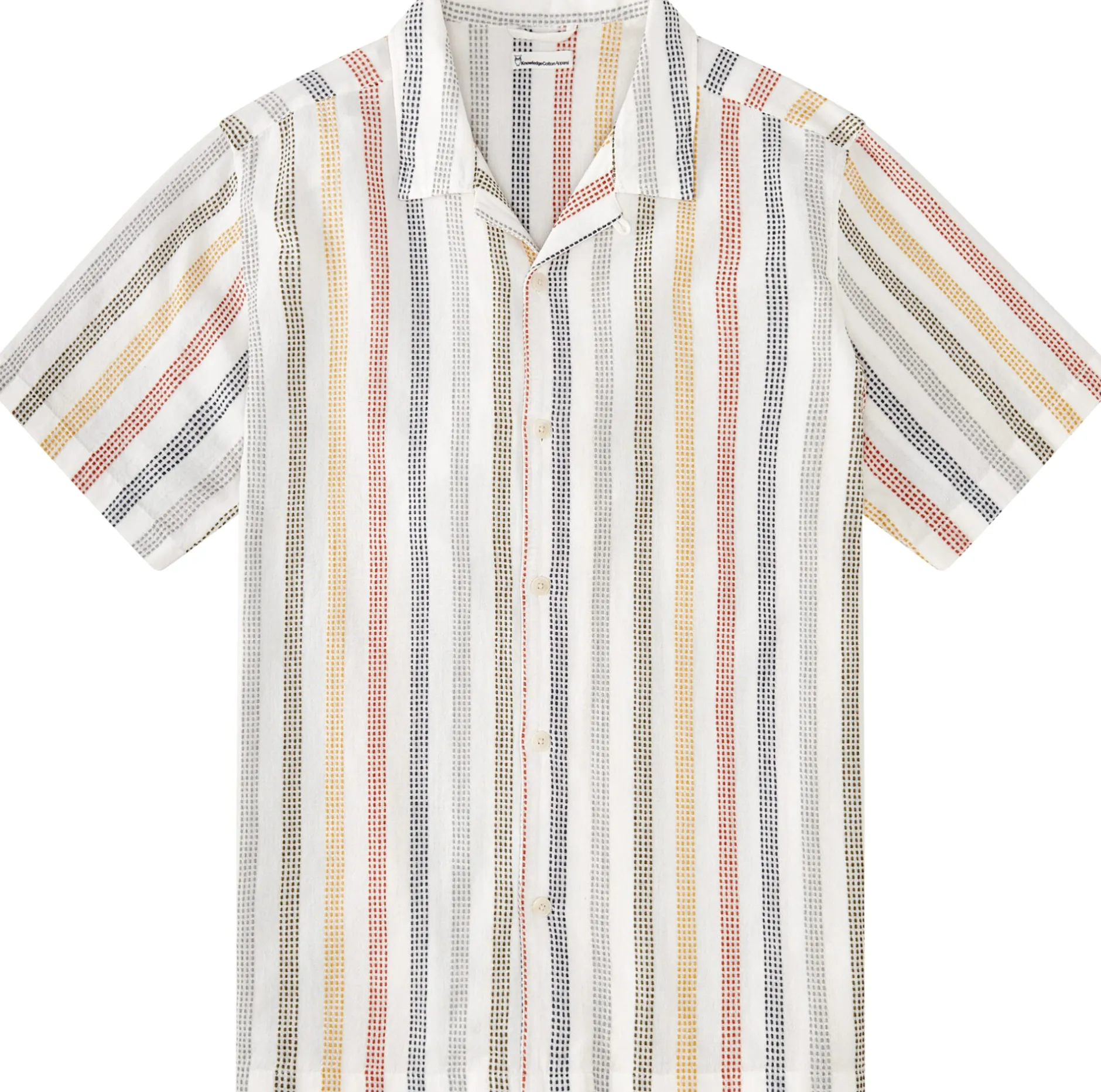 Knowledge Cotton Apparel Herrenhemd Strukturstreifen Multicolor Best