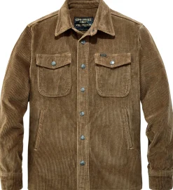 Pike Brothers Herren-Hemdjacke 1967 Cord Hellbraun New