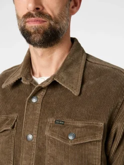 Pike Brothers Herren-Hemdjacke 1967 Cord Hellbraun New