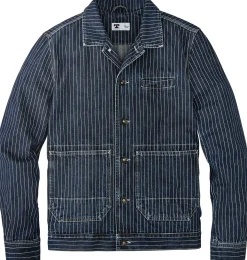 Tellason Herren-Hemdjacke gestreift Denim