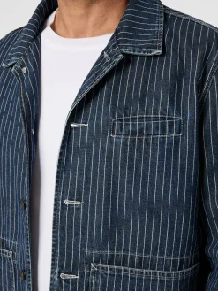 Tellason Herren-Hemdjacke gestreift Denim