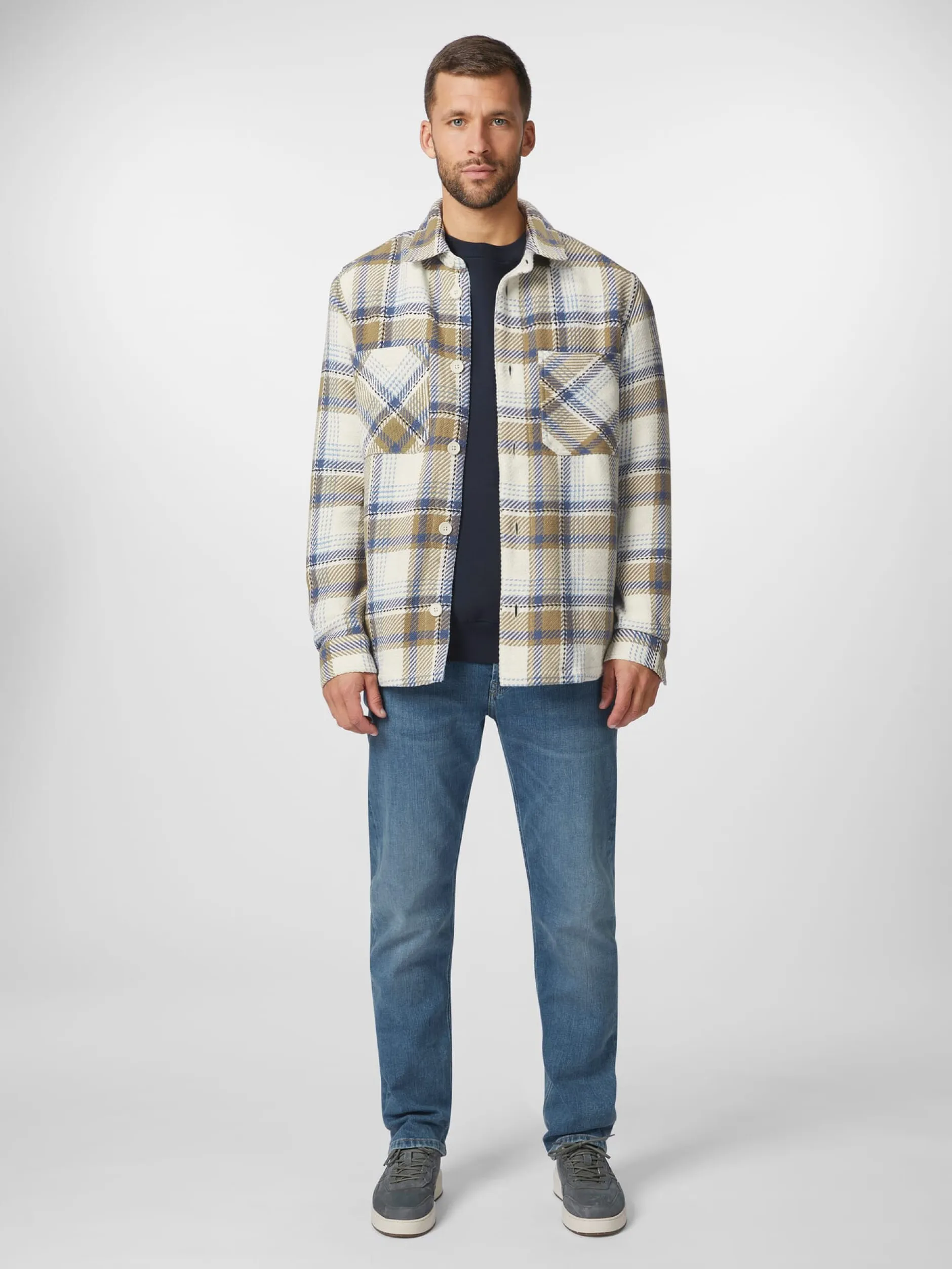 Knowledge Cotton Apparel Herren-Hemdjacke kariert Multicolor Outlet