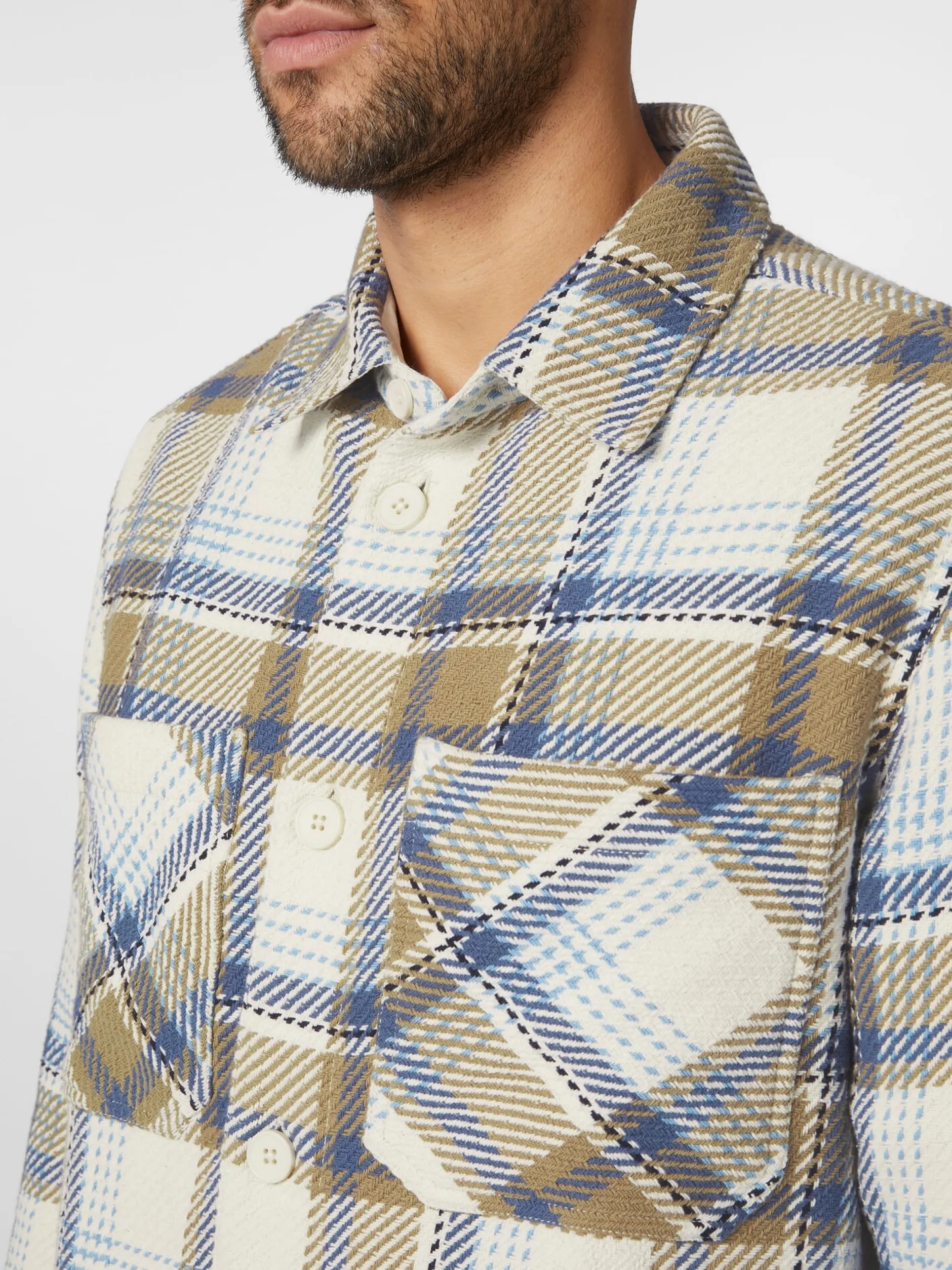 Knowledge Cotton Apparel Herren-Hemdjacke kariert Multicolor Outlet