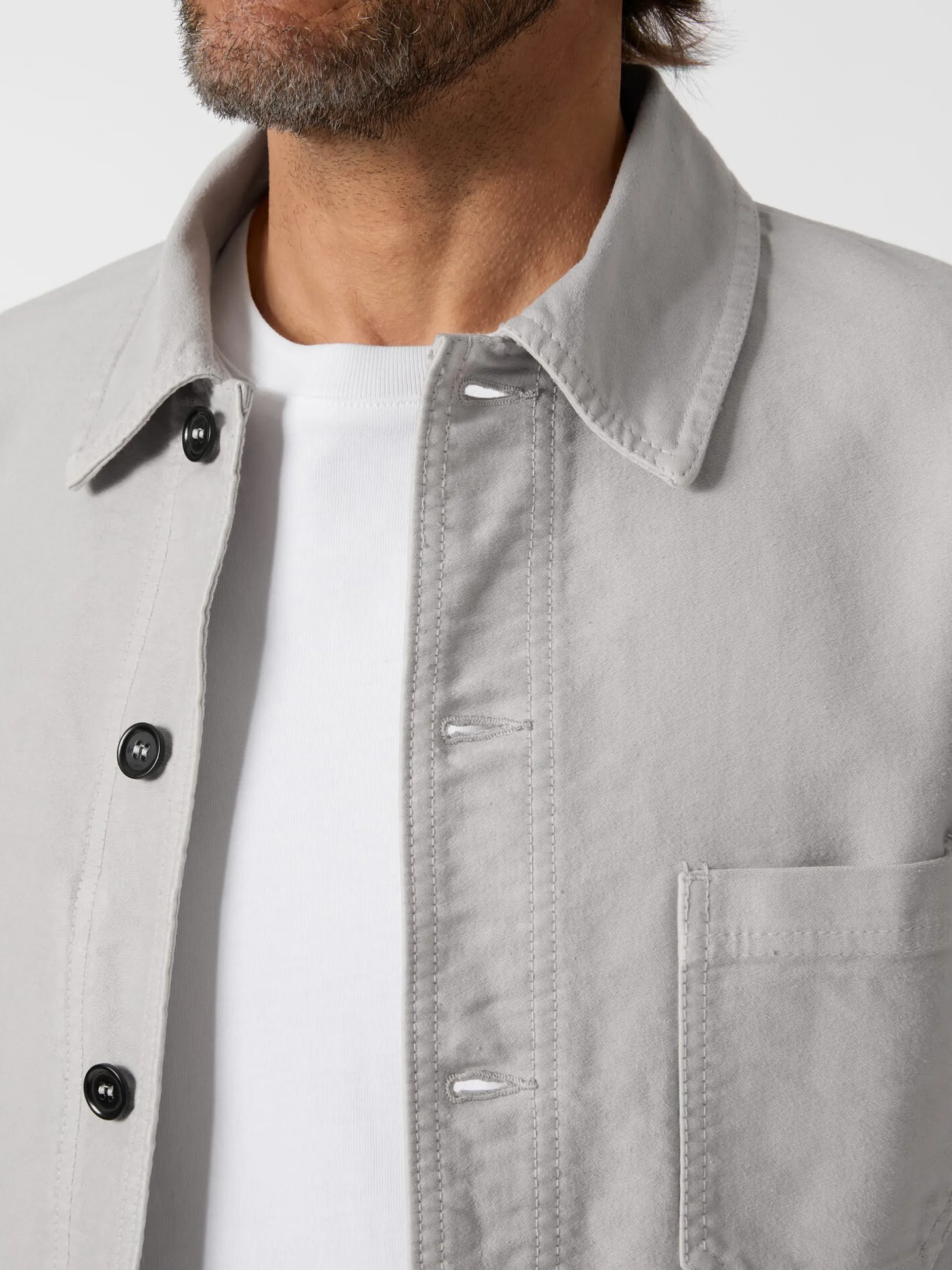 Vetra Herren-Hemdjacke Moleskin Hellgrau New