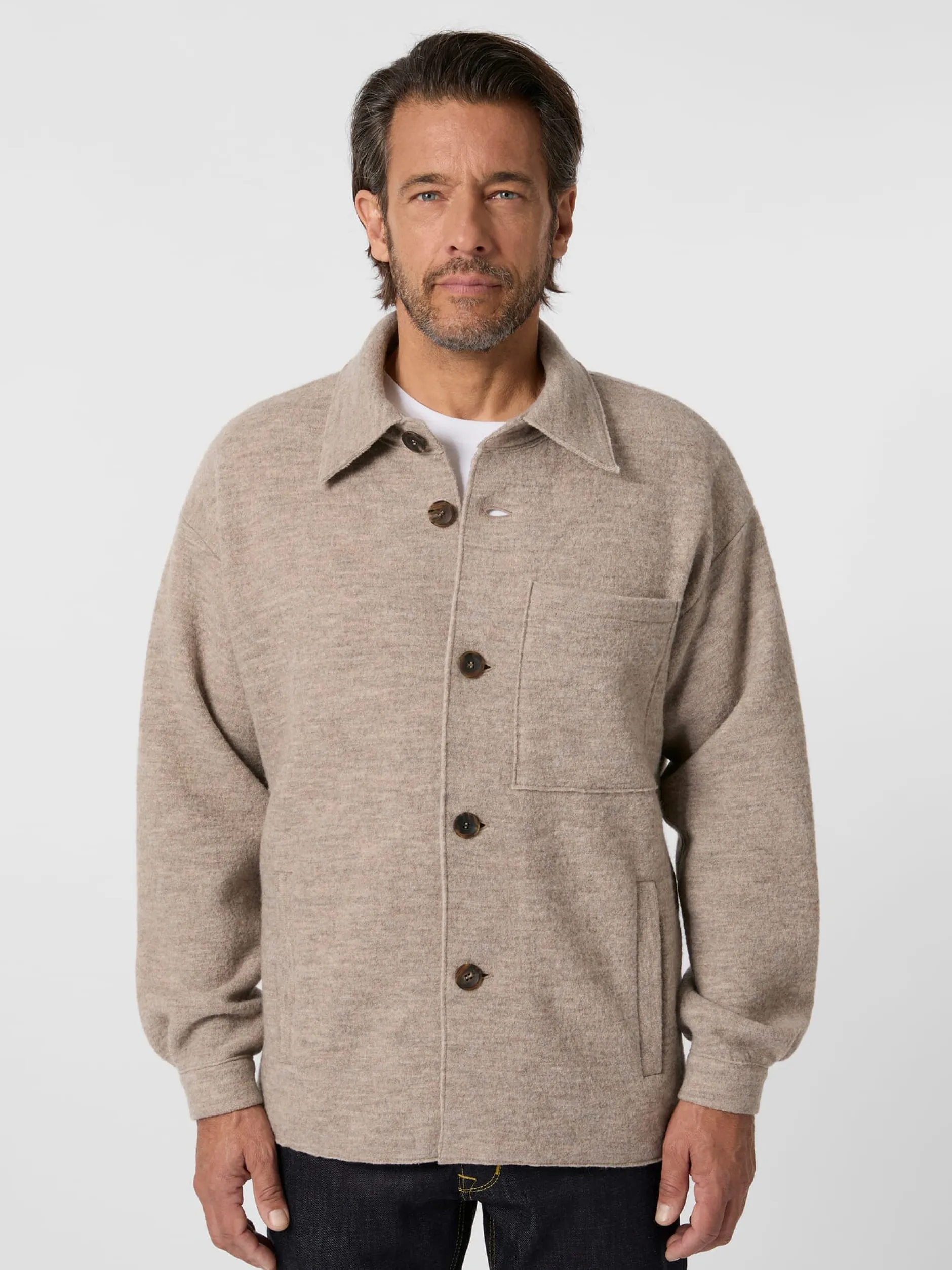 Stapf Herren-Hemdjacke Wollwirk Sand Sale
