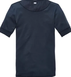 Schiesser Herren-Henley-Shirt Halbarm Dunkelblau Outlet