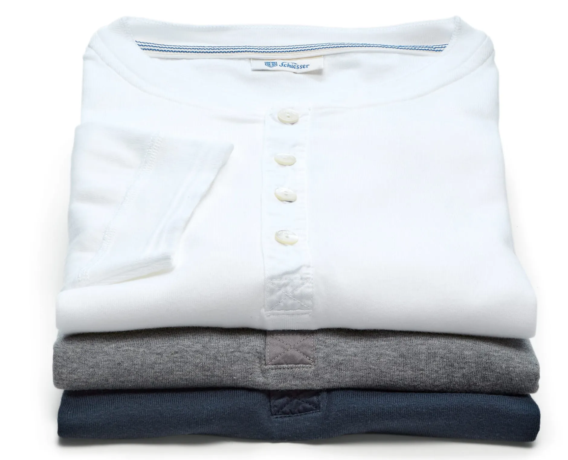 Schiesser Herren-Henley-Shirt Halbarm Dunkelblau Outlet