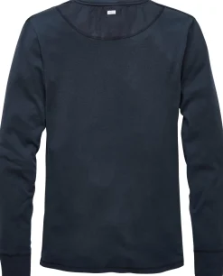 Schiesser Herren-Henley-Shirt Langarm Dunkelblau