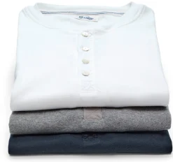Schiesser Herren-Henley-Shirt Langarm Dunkelblau