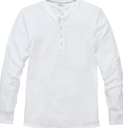 Schiesser Herren-Henley-Shirt Langarm Weiß Sale