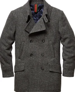 Herrenkleiderfabrik Kastell Herrenjacke Doppelreiher Graumelange Sale