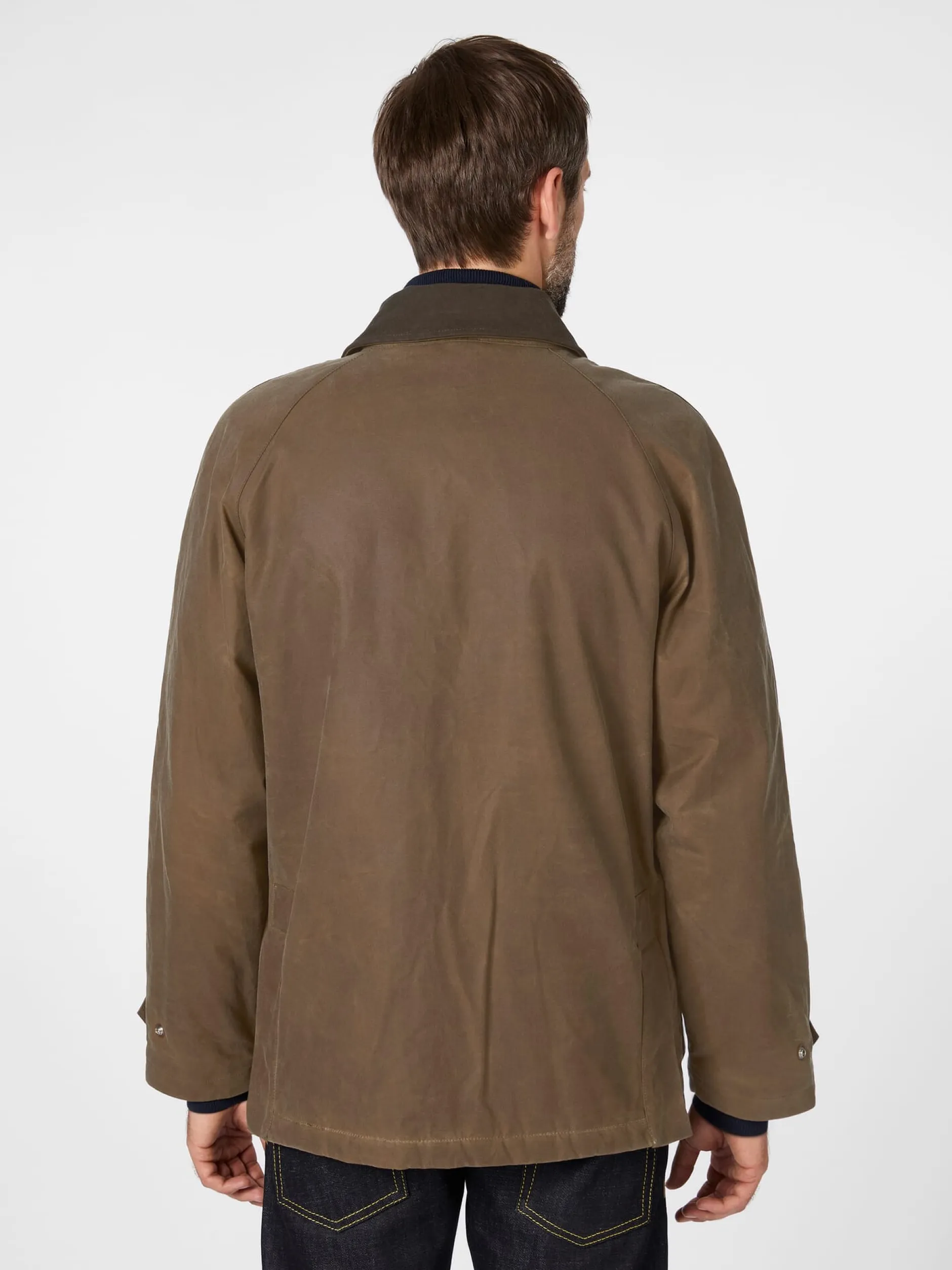 Manifattura Ceccarelli Herrenjacke gewachst Mittelbraun Sale