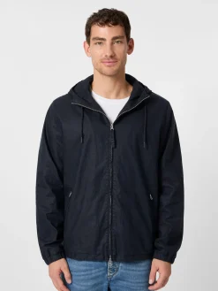 LangerChen Herren-Kapuzenjacke Leinen Navy Clearance
