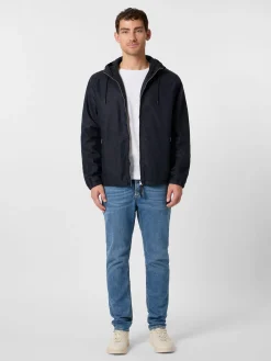 LangerChen Herren-Kapuzenjacke Leinen Navy Clearance