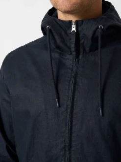 LangerChen Herren-Kapuzenjacke Leinen Navy Clearance