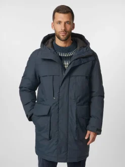 Knowledge Cotton Apparel Herren-Kapuzenmantel Dunkelblau Online