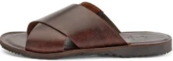 Werner Schuhe Herren-Lederpantolette Dunkelbraun New
