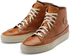 Benci Brothers Herren-Leder-Schnürboot Cognac Hot