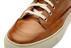 Benci Brothers Herren-Leder-Schnürboot Cognac Hot