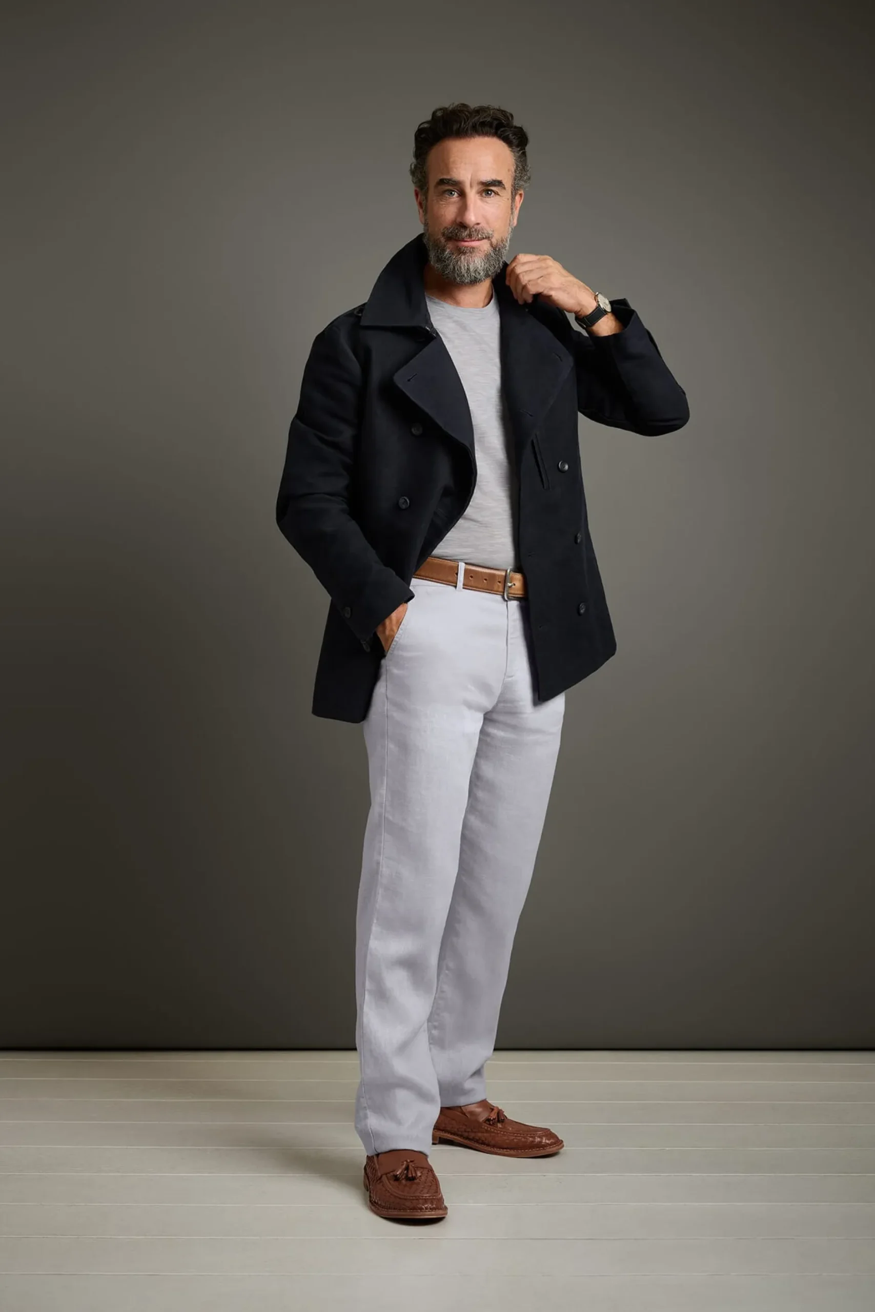 Manufactum Herren-Leinenhose Hellgrau Clearance