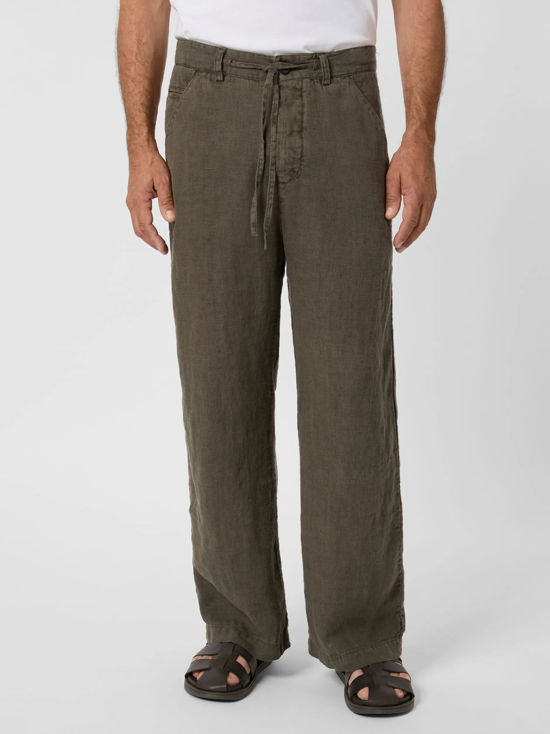 Hannes Roether Herren-Leinenhose Oliv