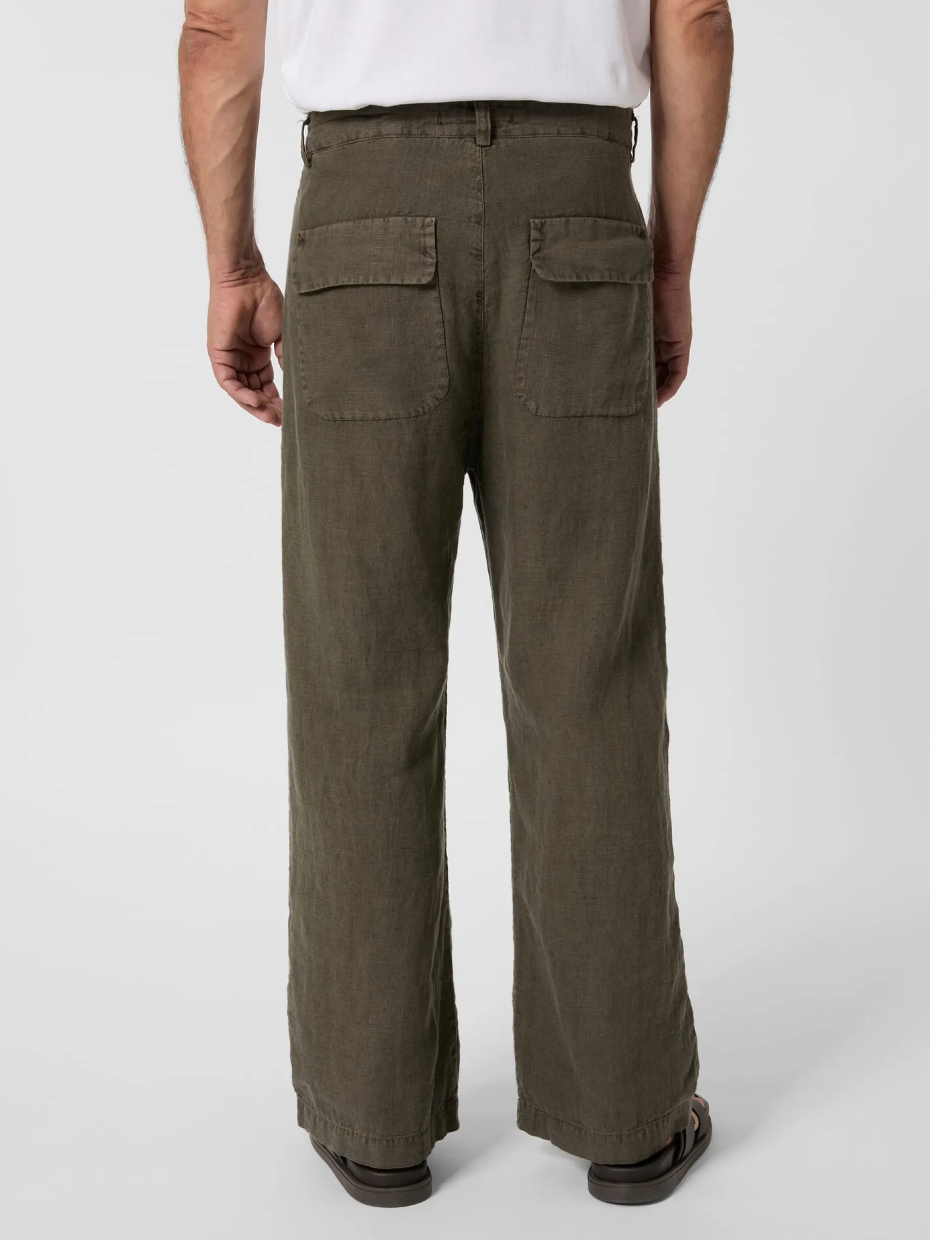 Hannes Roether Herren-Leinenhose Oliv