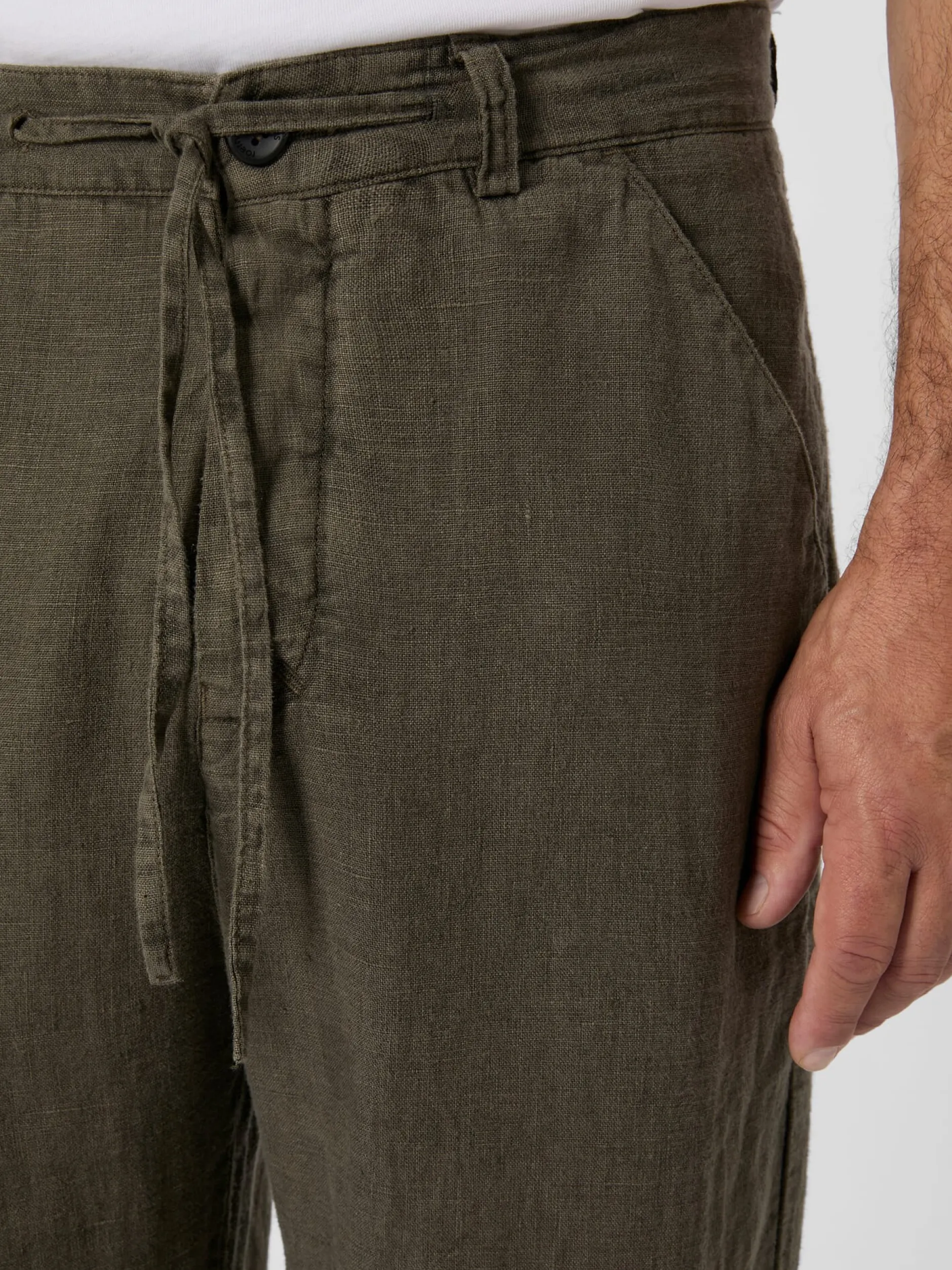 Hannes Roether Herren-Leinenhose Oliv