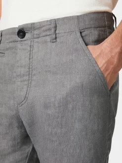 Hannes Roether Herren-Leinenhose Graumelange New