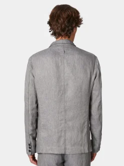 Hannes Roether Herren-Leinensakko Graumelange Discount