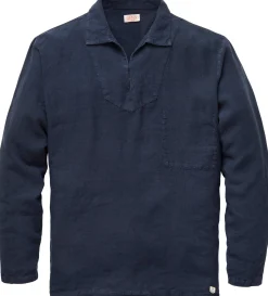 Armor lux Herren-Leinenschlupfhemd Dunkelblau Best
