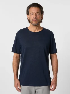 Knowledge Cotton Apparel Herren-Leinenshirt Navy Best