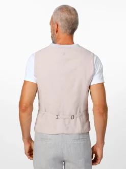 Hannes Roether Herren-Leinenweste Hellgrau Outlet