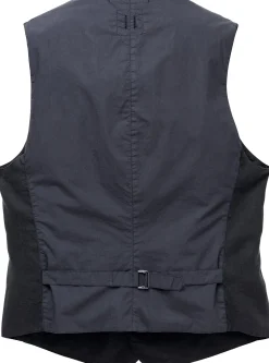 Hannes Roether Herren-Leinenweste Schwarzblau Best