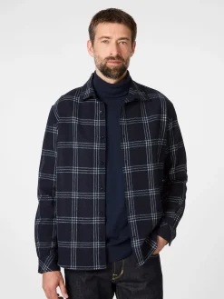 Knowledge Cotton Apparel Herren-Overshirt Wolle Navy Online