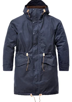 Manifattura Ceccarelli Herrenparka gefüttert Dunkelblau Sale