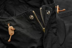 Manifattura Ceccarelli Herren-Parkajacke Schwarz New