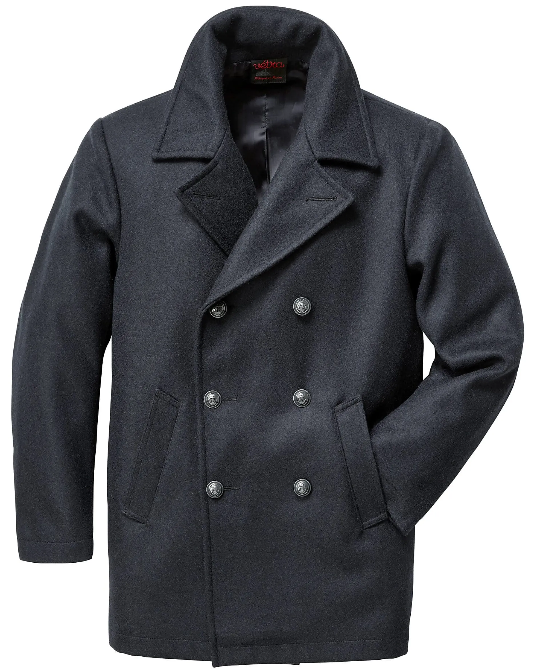 Vetra Herren-Pea-Coat Dunkelblau Clearance