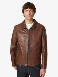 Hack Lederware Herren-Pferdelederjacke Pull-up Braun Online