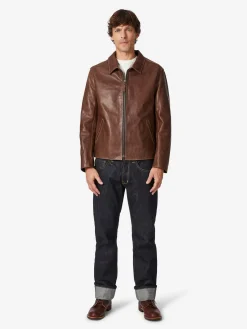 Hack Lederware Herren-Pferdelederjacke Pull-up Braun Online