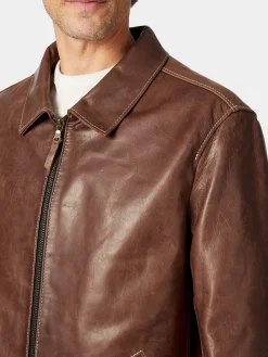 Hack Lederware Herren-Pferdelederjacke Pull-up Braun Online