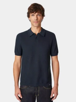 Blue de Gênes Herren-Poloshirt gestrickt Sale