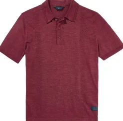 Blue de Gênes Herren-Poloshirt mit Muster Dunkelrot Online